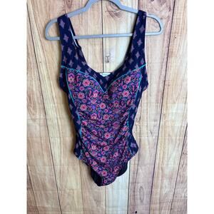 Sundance Jewel Tone One Piece Bathing Swimsuit Women's Size XL